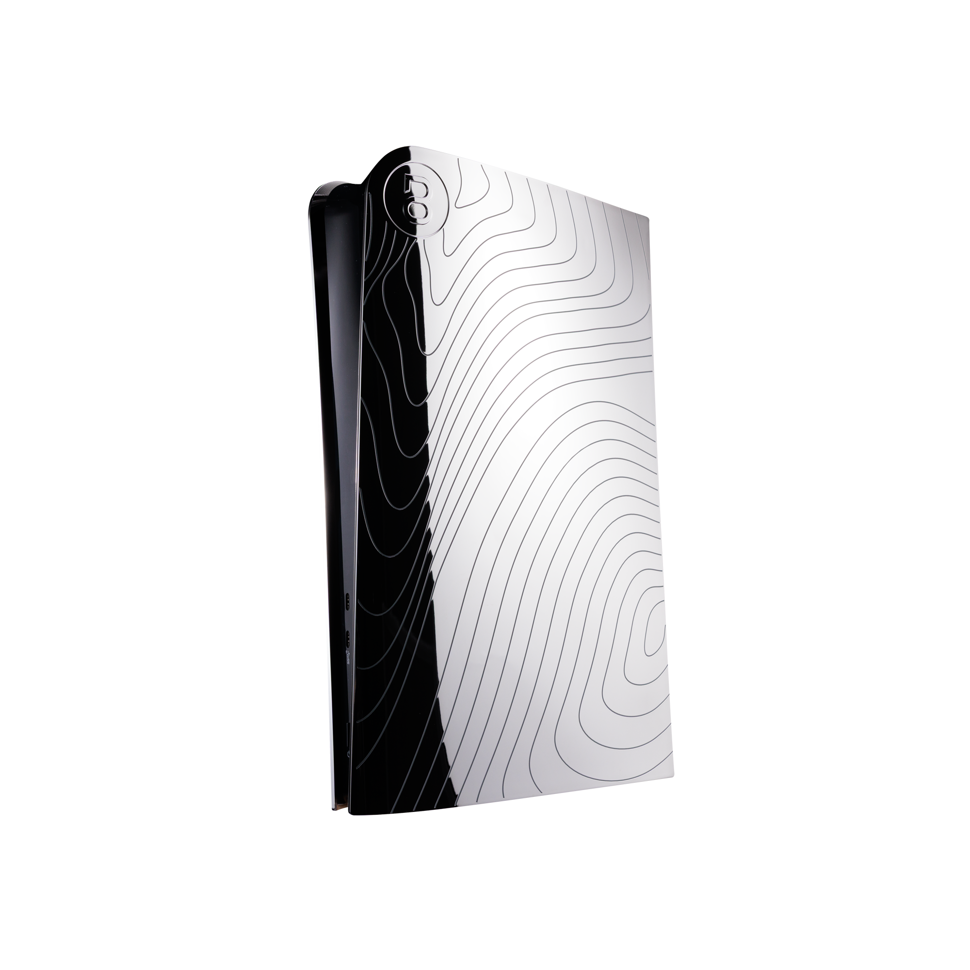 PS5 Slim Cover High-Gloss Chrome "Waves"