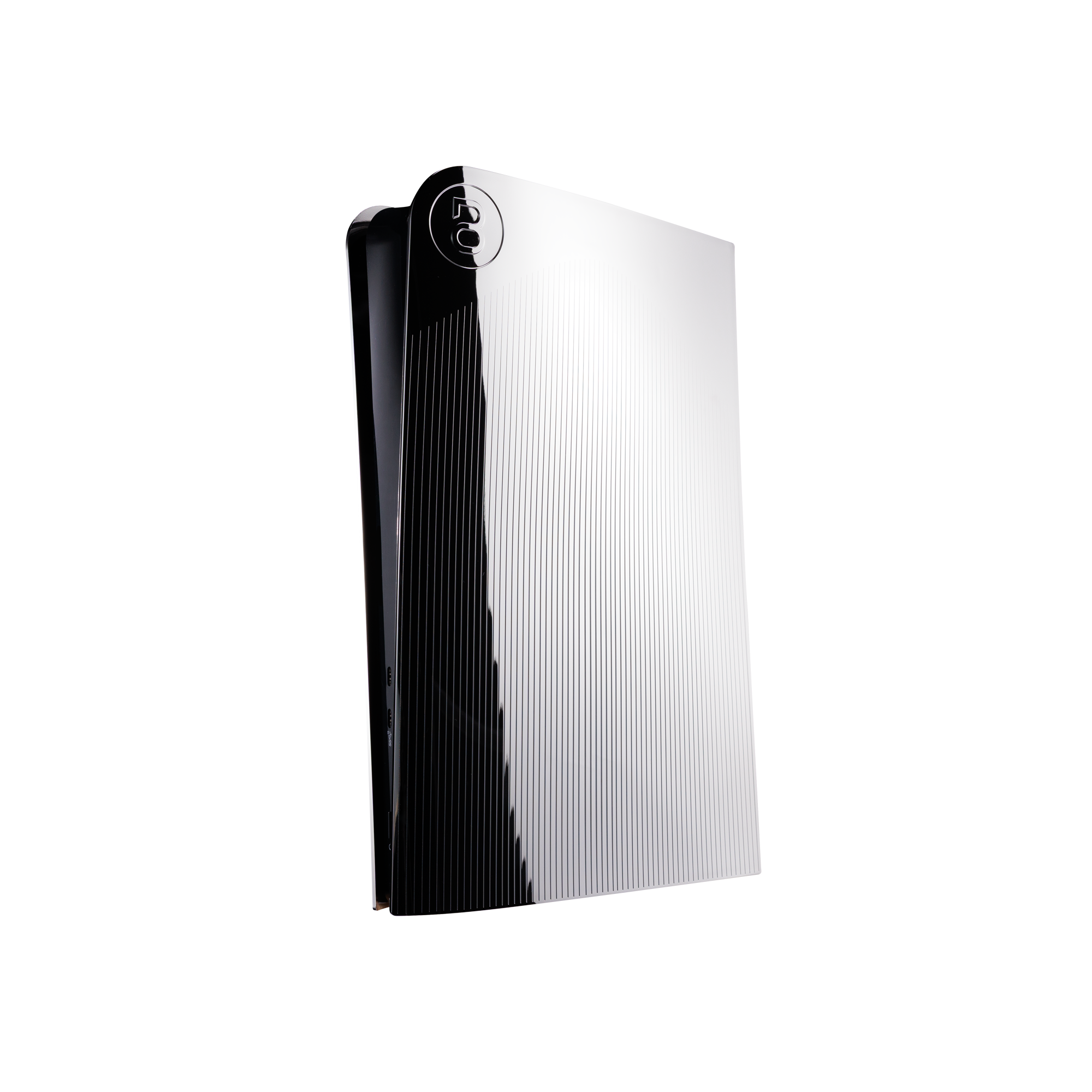 PS5 Slim Cover High-Gloss Chrome "Lines"