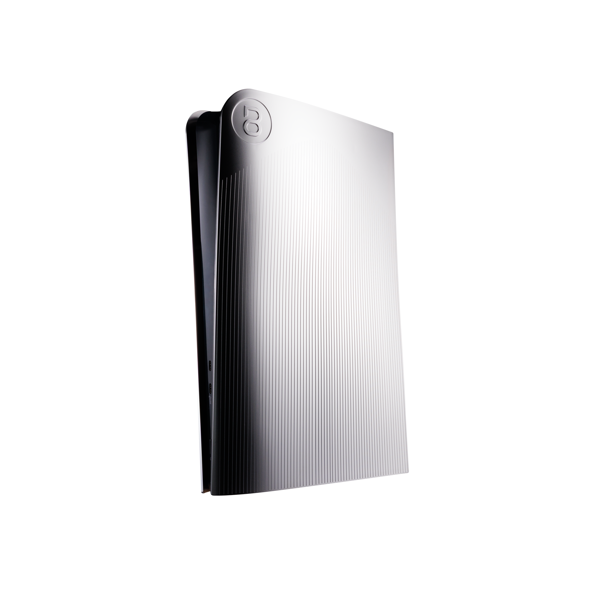 PS5 Slim Cover Matte Chrome "Lines"