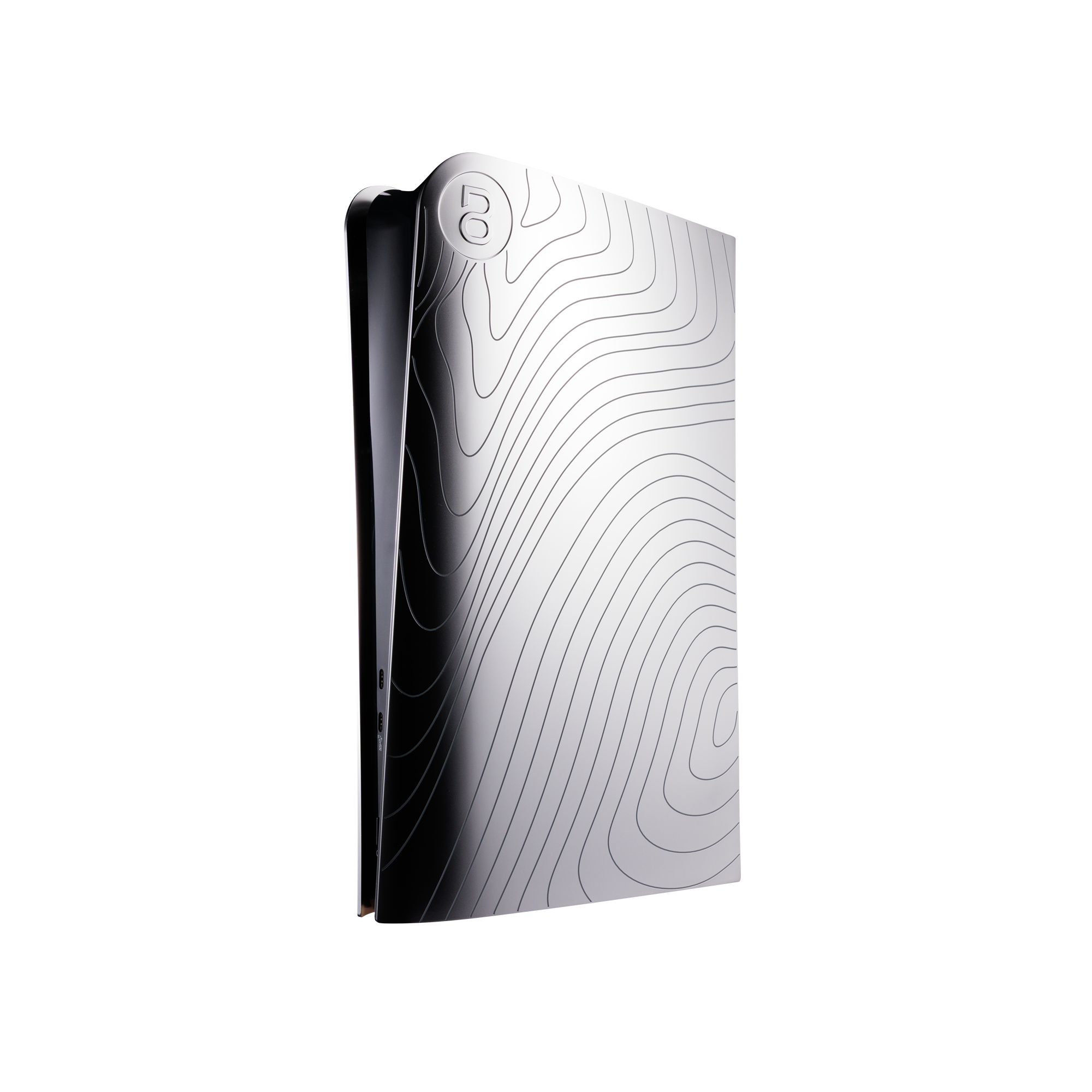 PS5 Slim Cover Matte Chrome "Waves"
